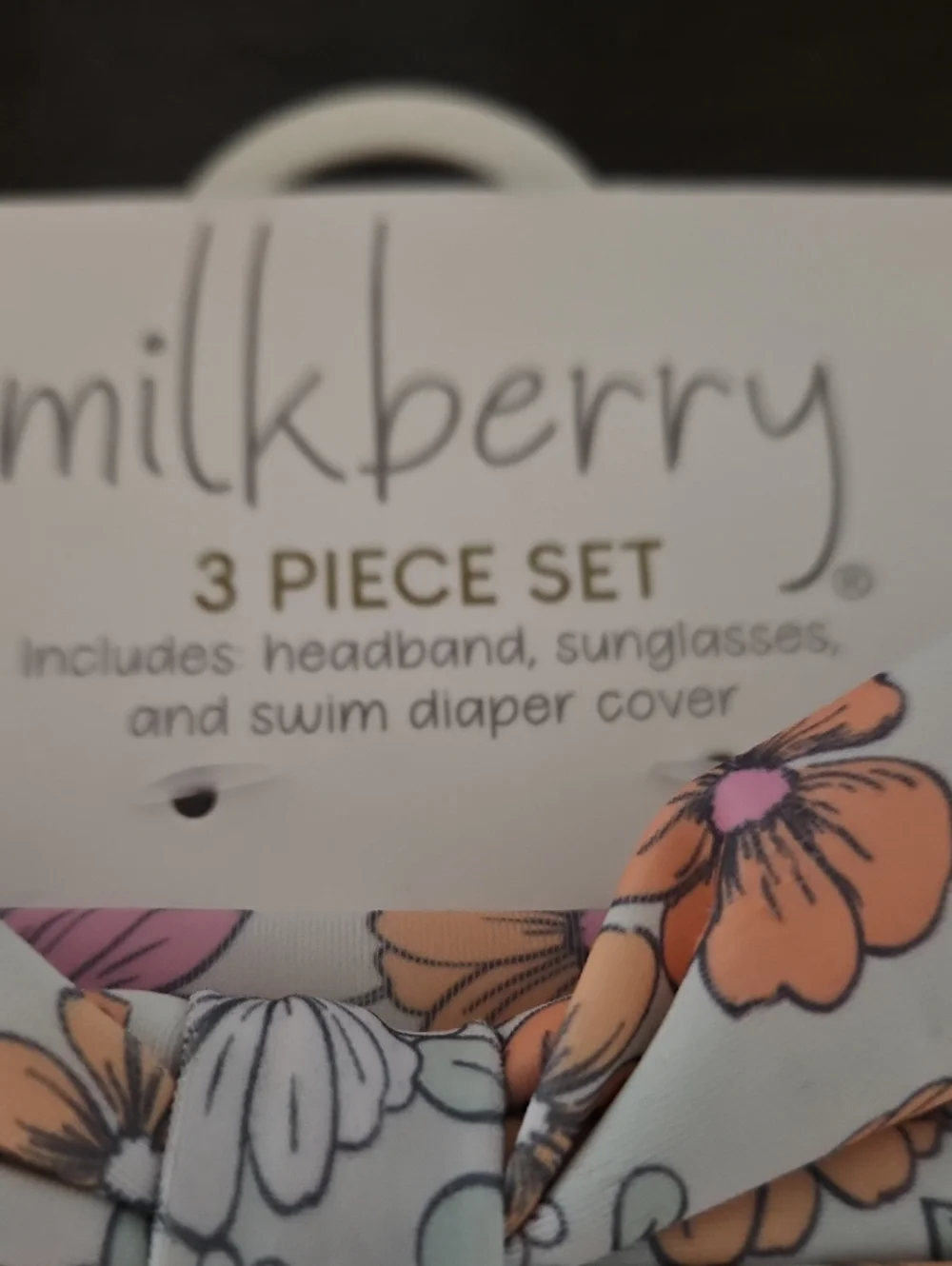 Milkberry Floral Baby Swim Set - Pink & Orange 0-3 Mos.